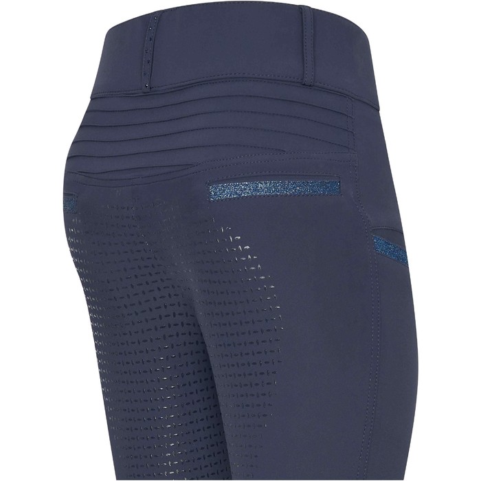 2023 Imperial Riding Womens Shiny Sparks Full Grip Riding Tights KL44322008 - Navy
